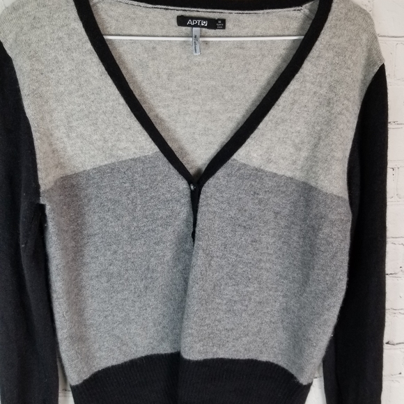 Apt. 9 cashmere sweater black and gray - Picture 2 of 6